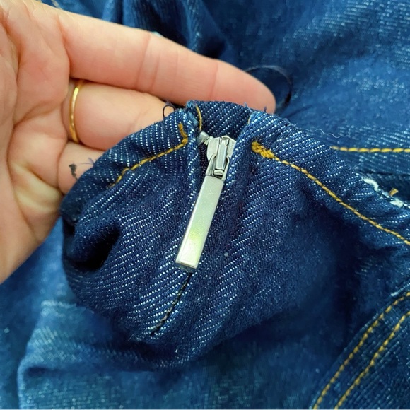 π ZARA DARK WASH DENIM PUFF SLEEVE MAXI DRESS! - Picture 13 of 16